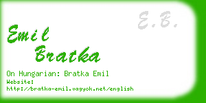 emil bratka business card